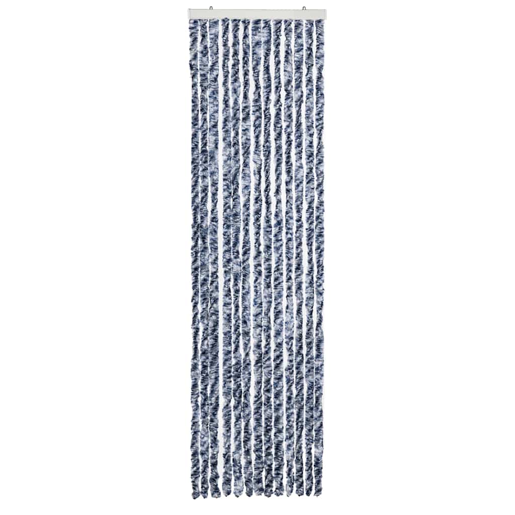 insektgardin 56x200 cm chenille blå og hvid