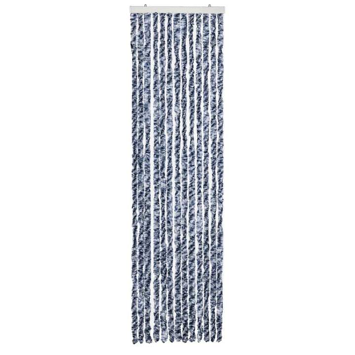 insektgardin 56x200 cm chenille blå og hvid