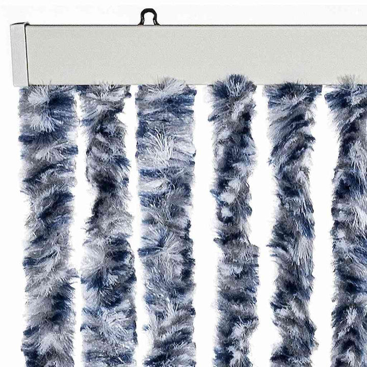 insektgardin 56x200 cm chenille blå og hvid