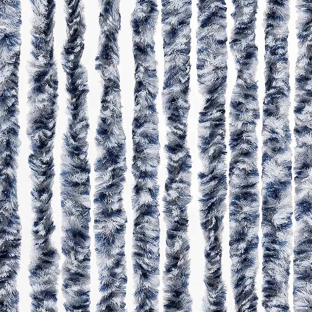 insektgardin 56x200 cm chenille blå og hvid