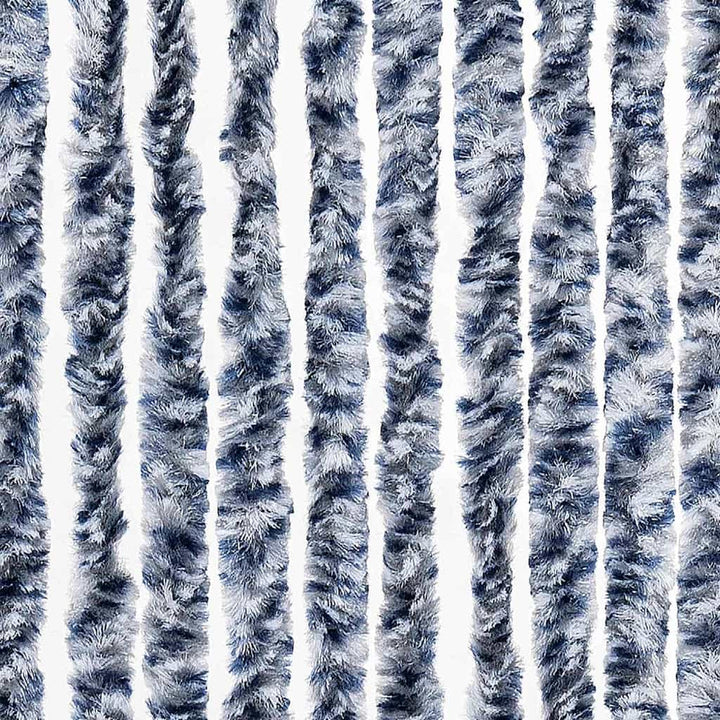 insektgardin 56x200 cm chenille blå og hvid