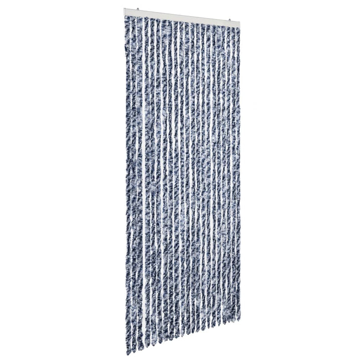 insektgardin 90x200 cm chenille blå og hvid