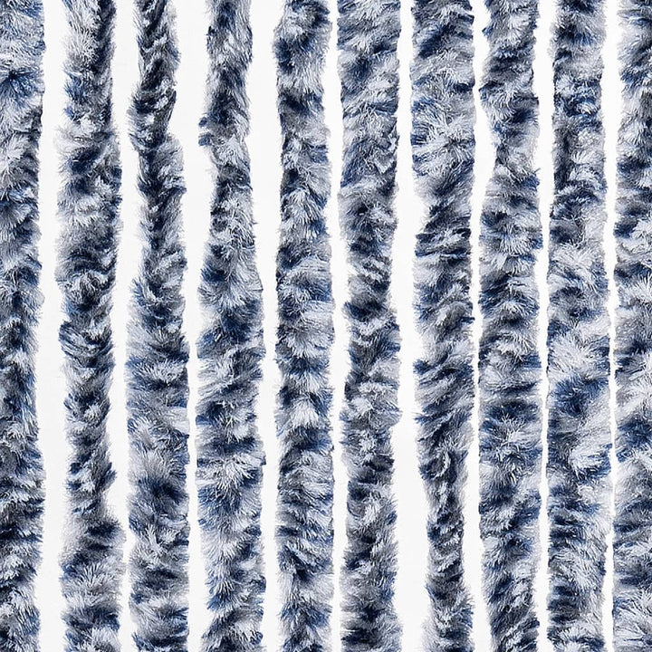 insektgardin 90x200 cm chenille blå og hvid