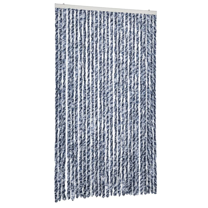 insektgardin 118x200 cm chenille blå og hvid