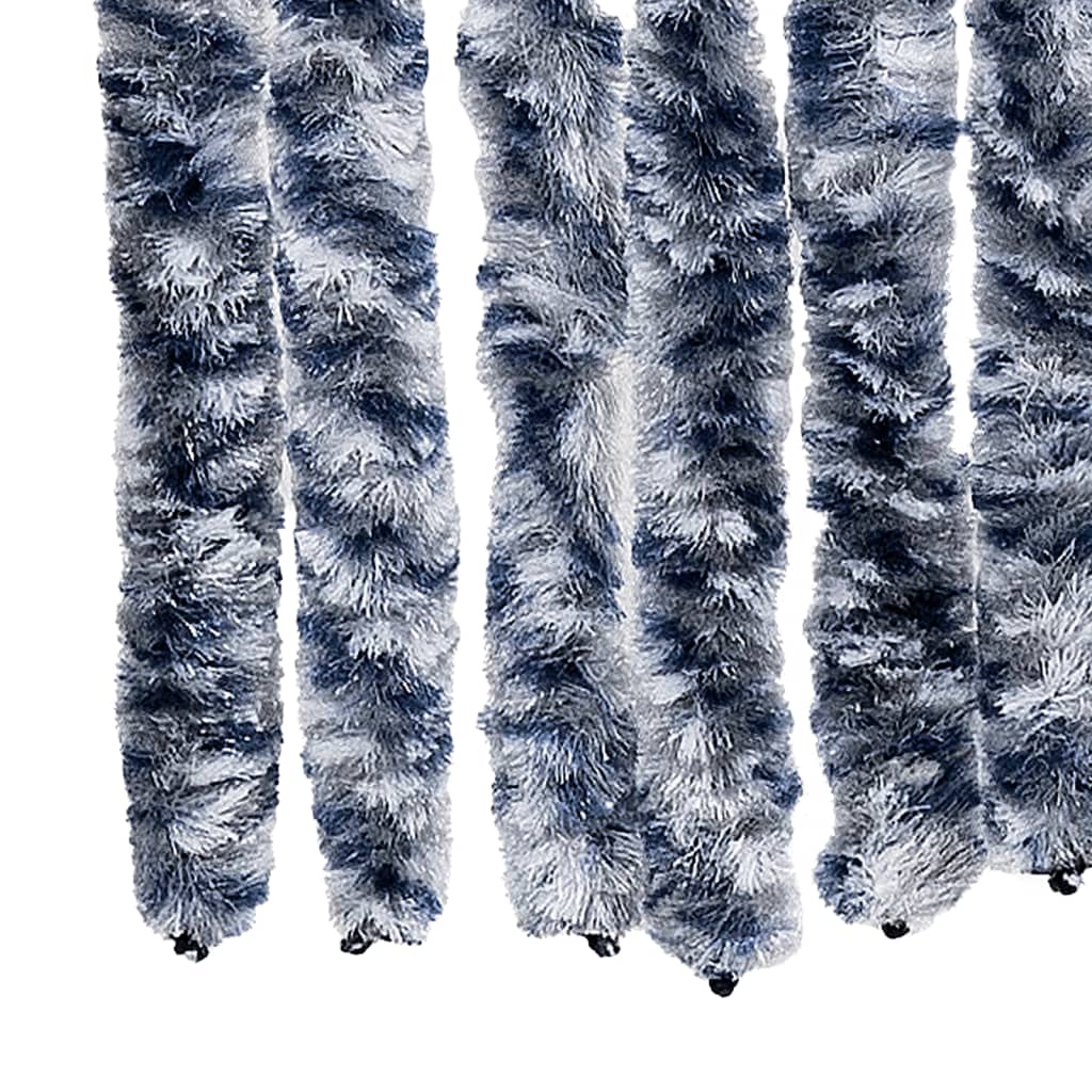 insektgardin 118x200 cm chenille blå og hvid
