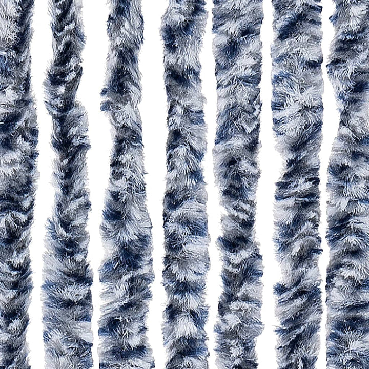 insektgardin 118x200 cm chenille blå og hvid