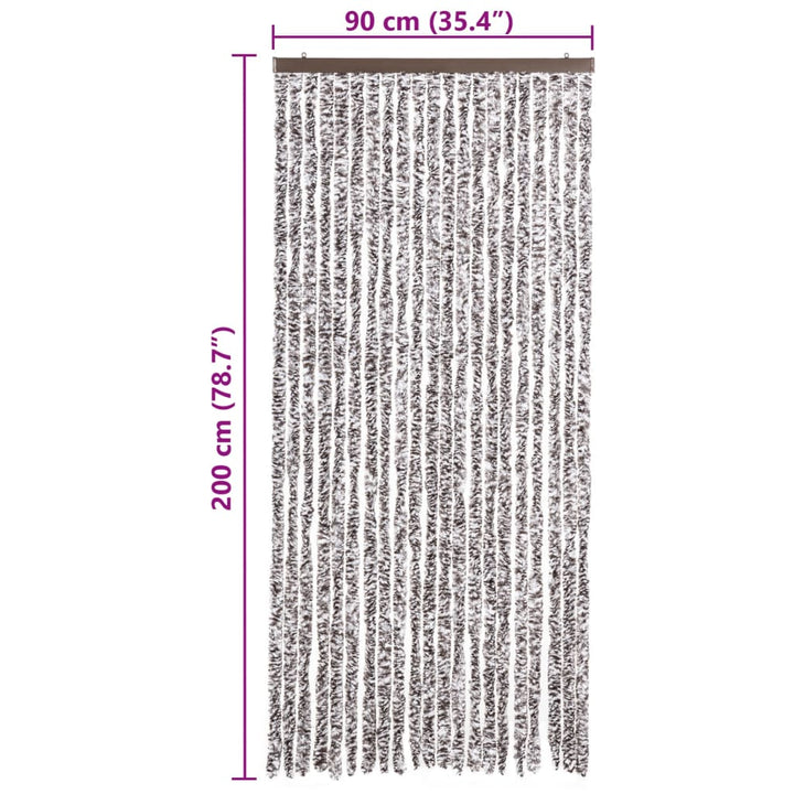 insektgardin 90x200 cm chenille brun og beige
