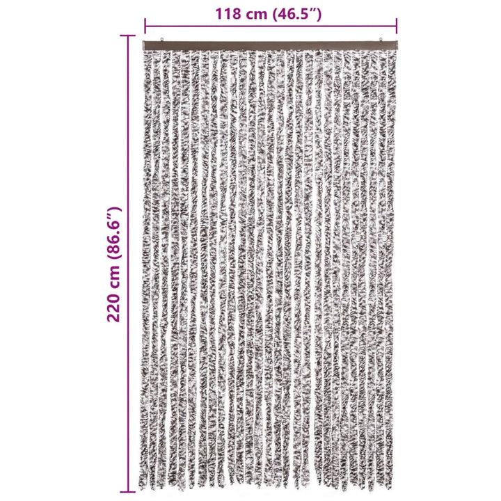 insektgardin 118x200 cm chenille brun og beige