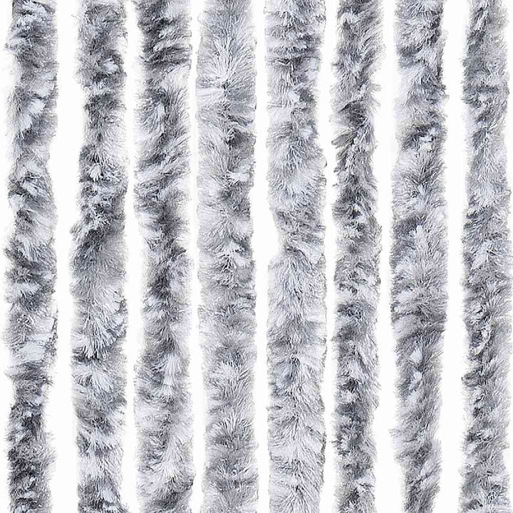 insektgardin 56x200 cm chenille grå og hvid