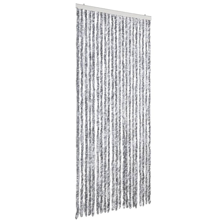 insektgardin 90x200 cm chenille grå og hvid
