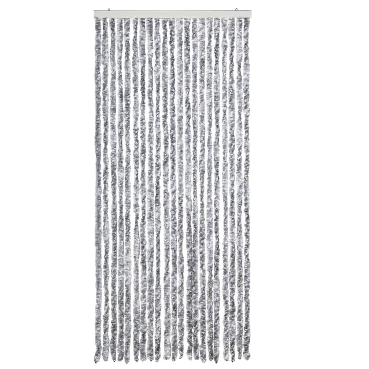 insektgardin 90x200 cm chenille grå og hvid