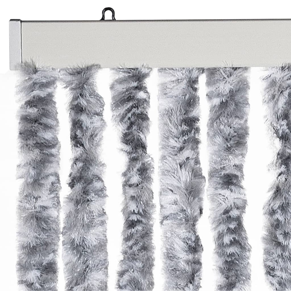 insektgardin 118x200 cm chenille hvid og grå