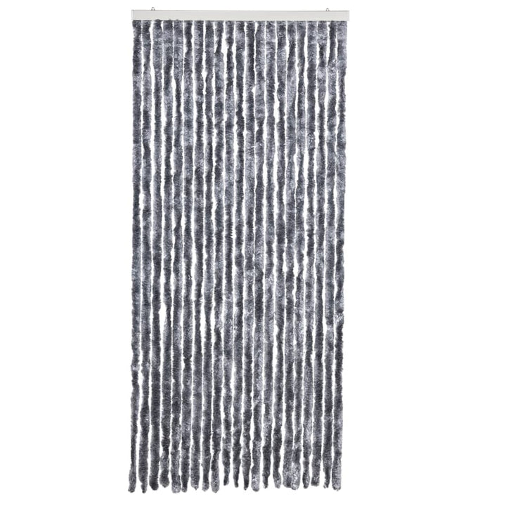 insektgardin 90x200 cm chenille sølvfarvet