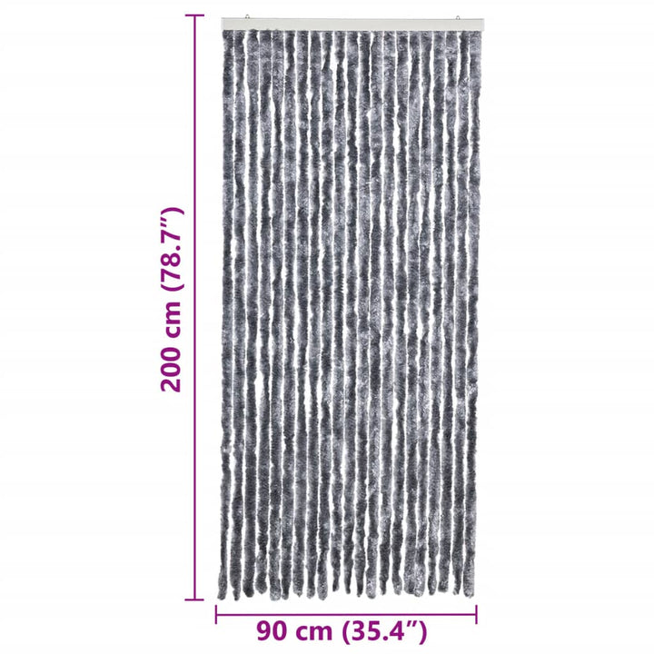insektgardin 90x200 cm chenille sølvfarvet