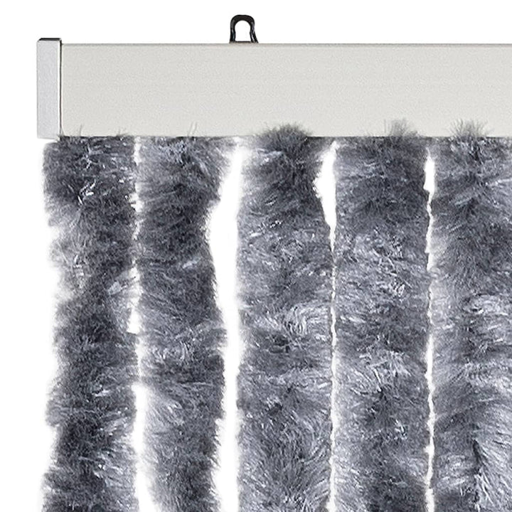 insektgardin 118x200 cm chenille sølvfarvet