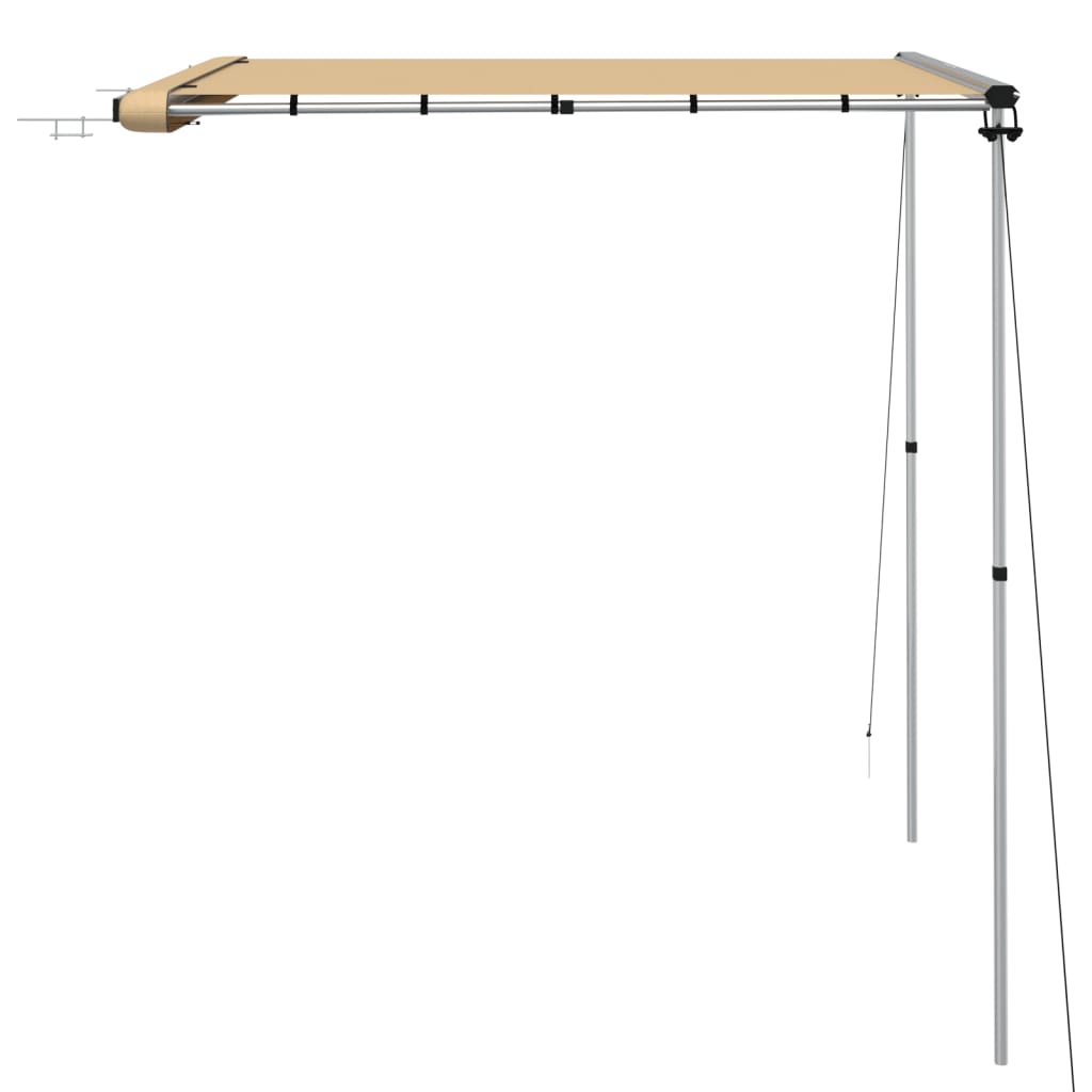 solsejl til campingvogn 1,8x2x2,15 m beige