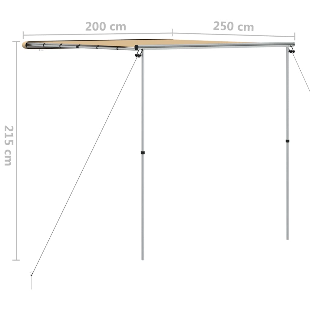 markise til campingvogne 2x2,5x2,15 m beige
