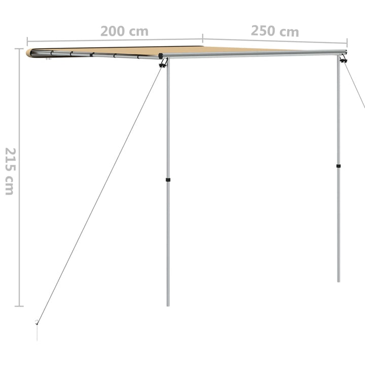 markise til campingvogne 2x2,5x2,15 m beige