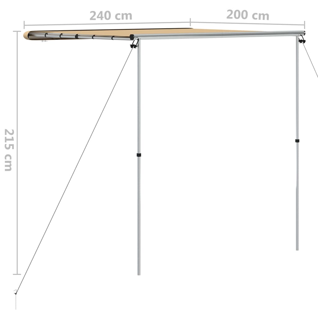 markise til campingvogne 2,4x2x2,15 m beige