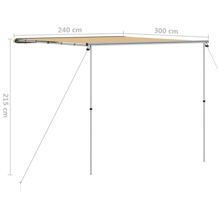 markise til campingvogne 2,4x3x2,15 m beige