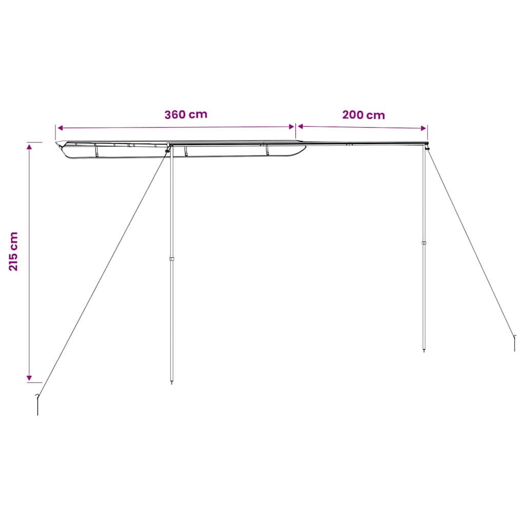 solsejl til campingvogn 3,6x2x2,15 m beige