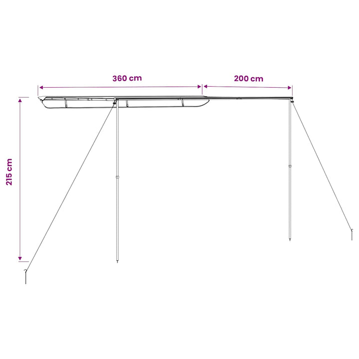 solsejl til campingvogn 3,6x2x2,15 m beige