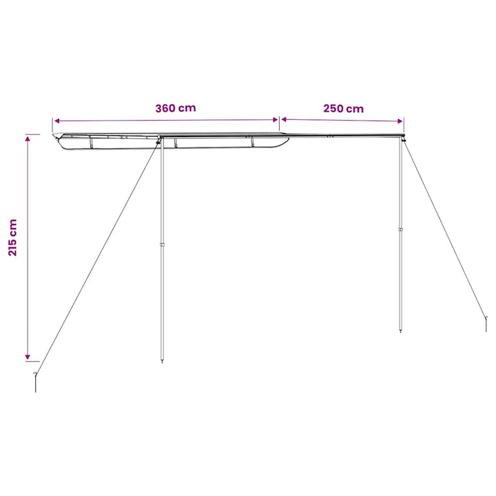 solsejl til campingvogn 3,6x2,5x2,15 m beige