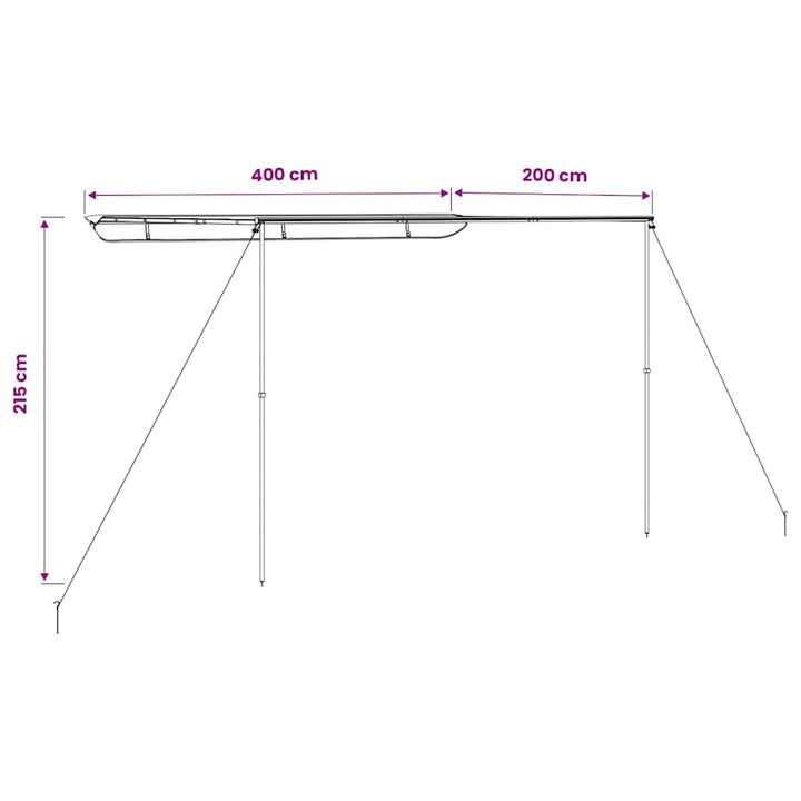 solsejl til campingvogn 4x2x2,15 m beige