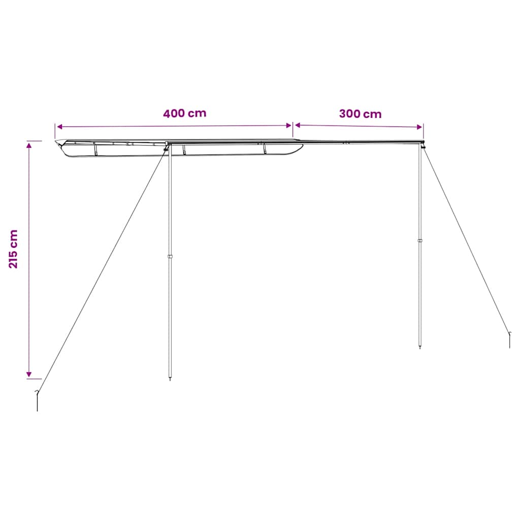 solsejl til campingvogn 4x3x2,15 m beige