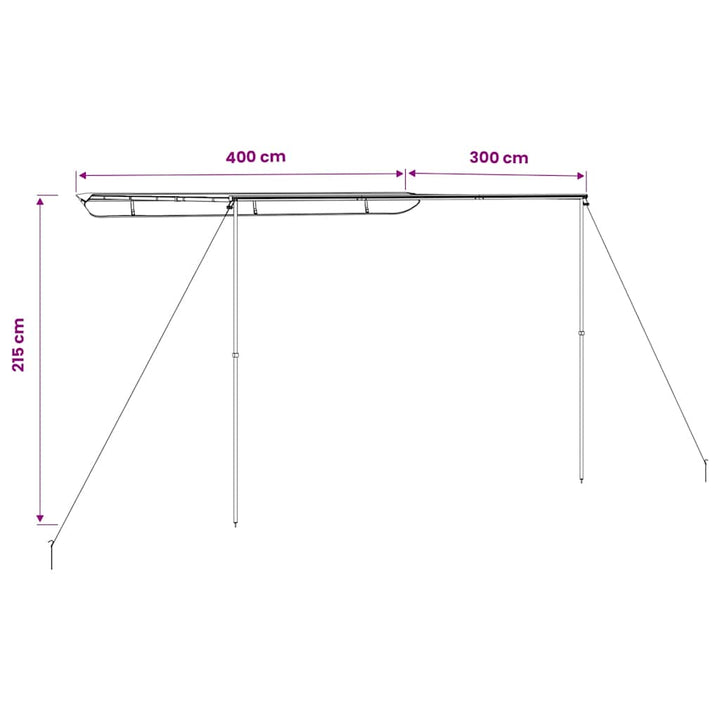 solsejl til campingvogn 4x3x2,15 m beige