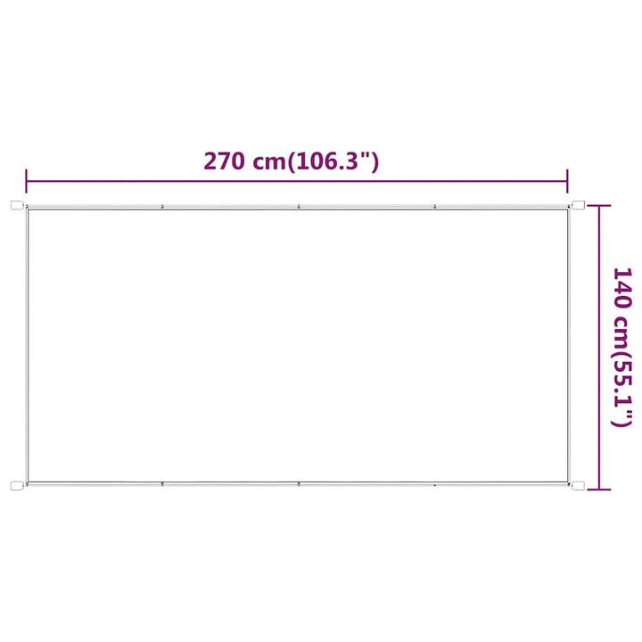 lodret markise 140x270 cm oxfordstof hvid