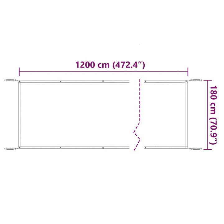 lodret markise 180x1200 cm oxfordstof hvid