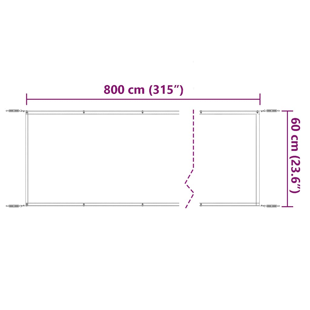 lodret markise 60x800 cm oxfordstof antracitgrå