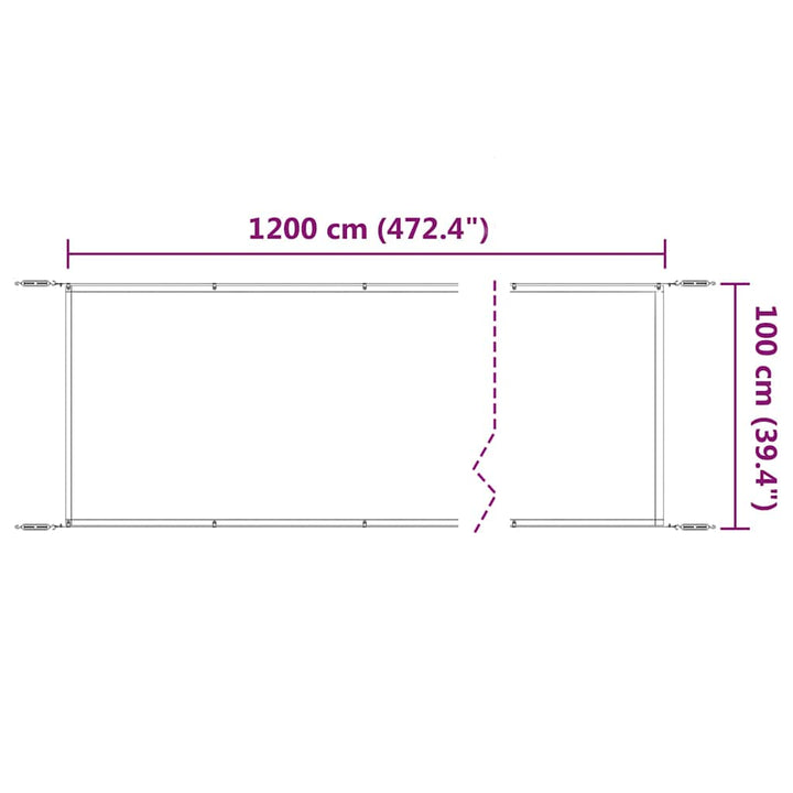 lodret markise 100x1200 cm oxfordstof antracitgrå