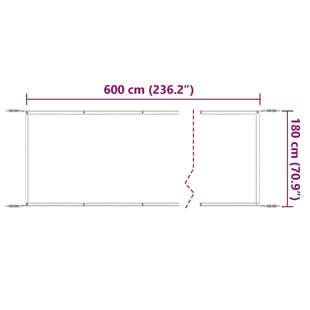 lodret markise 180x600 cm oxfordstof lysegrøn