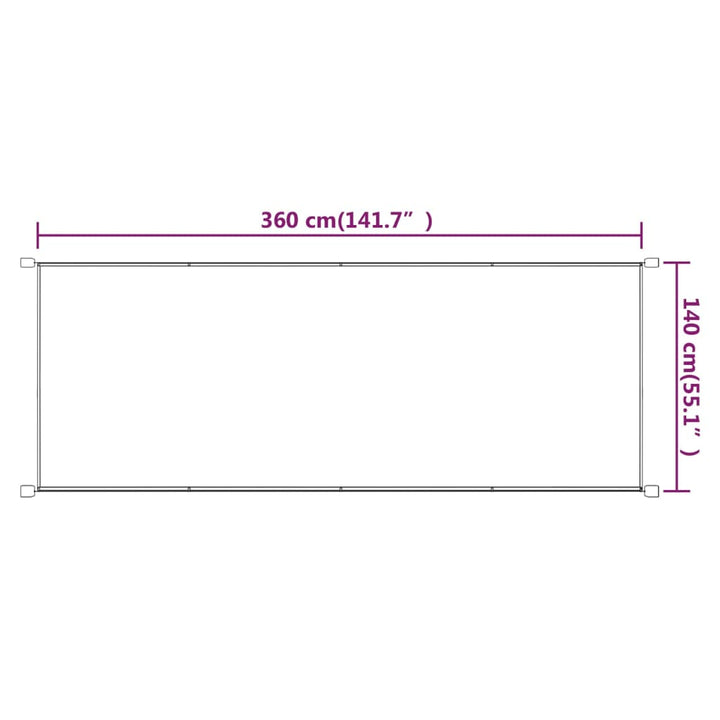 lodret markise 140x360 cm oxfordstof terrakottafarvet