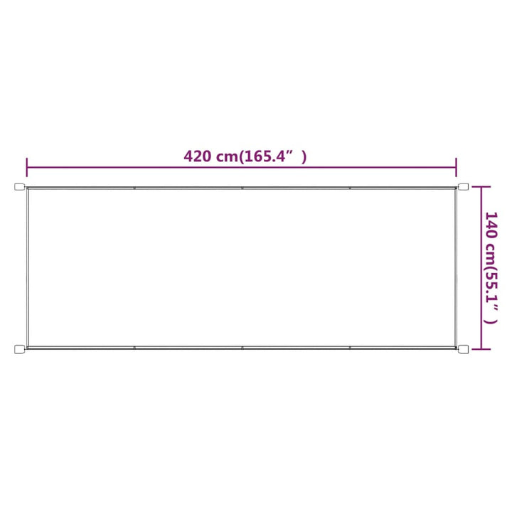 lodret markise 140x420 cm oxfordstof terrakottafarvet