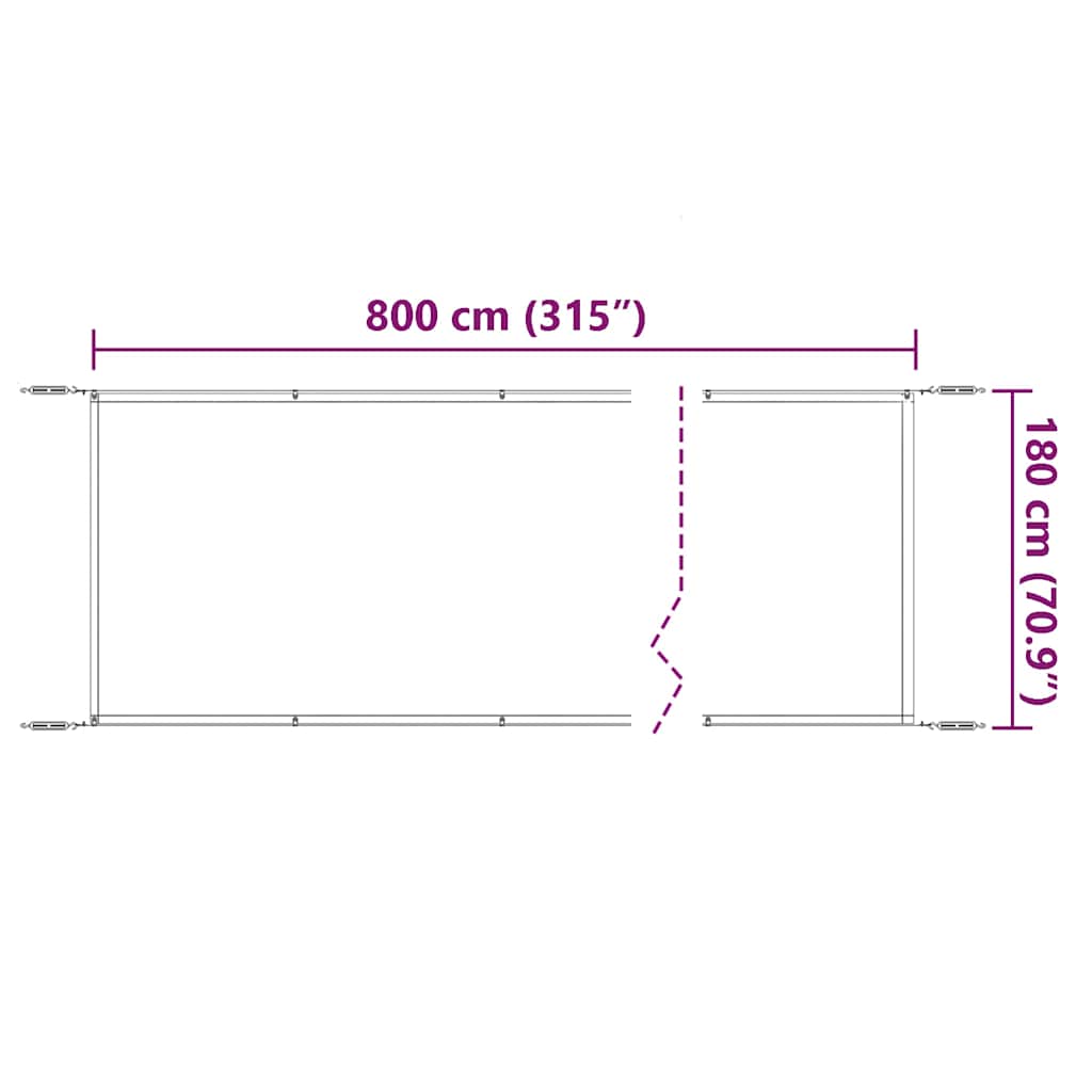 lodret markise 180x800 cm oxfordstof blå