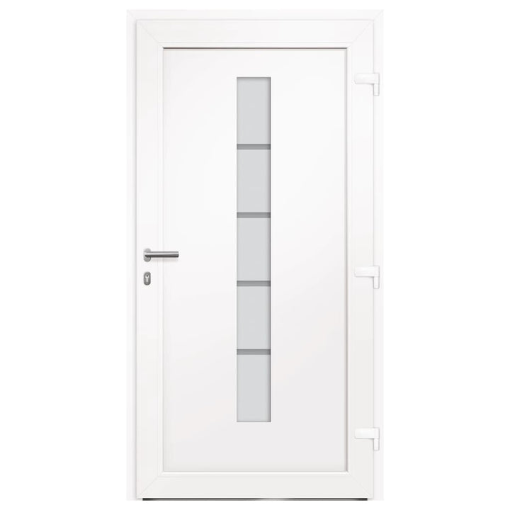 hoveddør 100x210 cm aluminium og PVC hvid