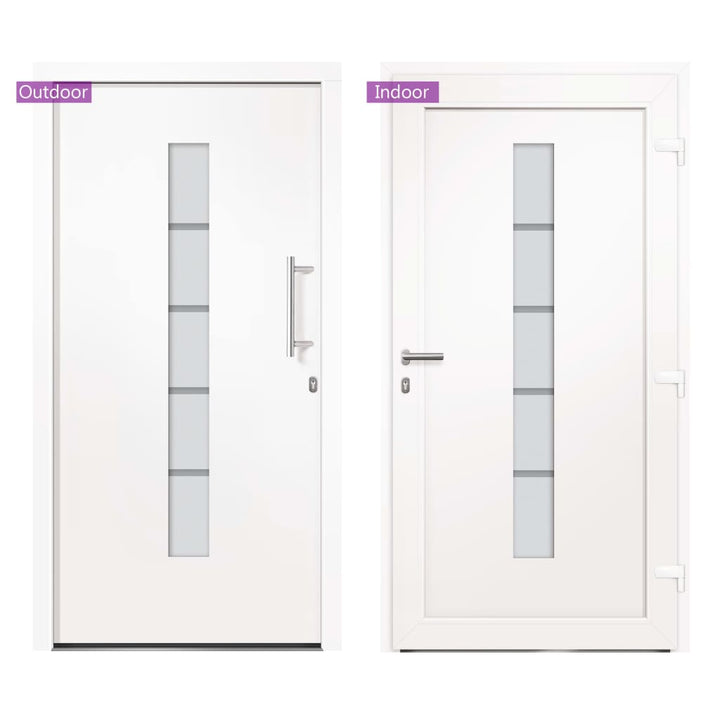 hoveddør 100x210 cm aluminium og PVC hvid