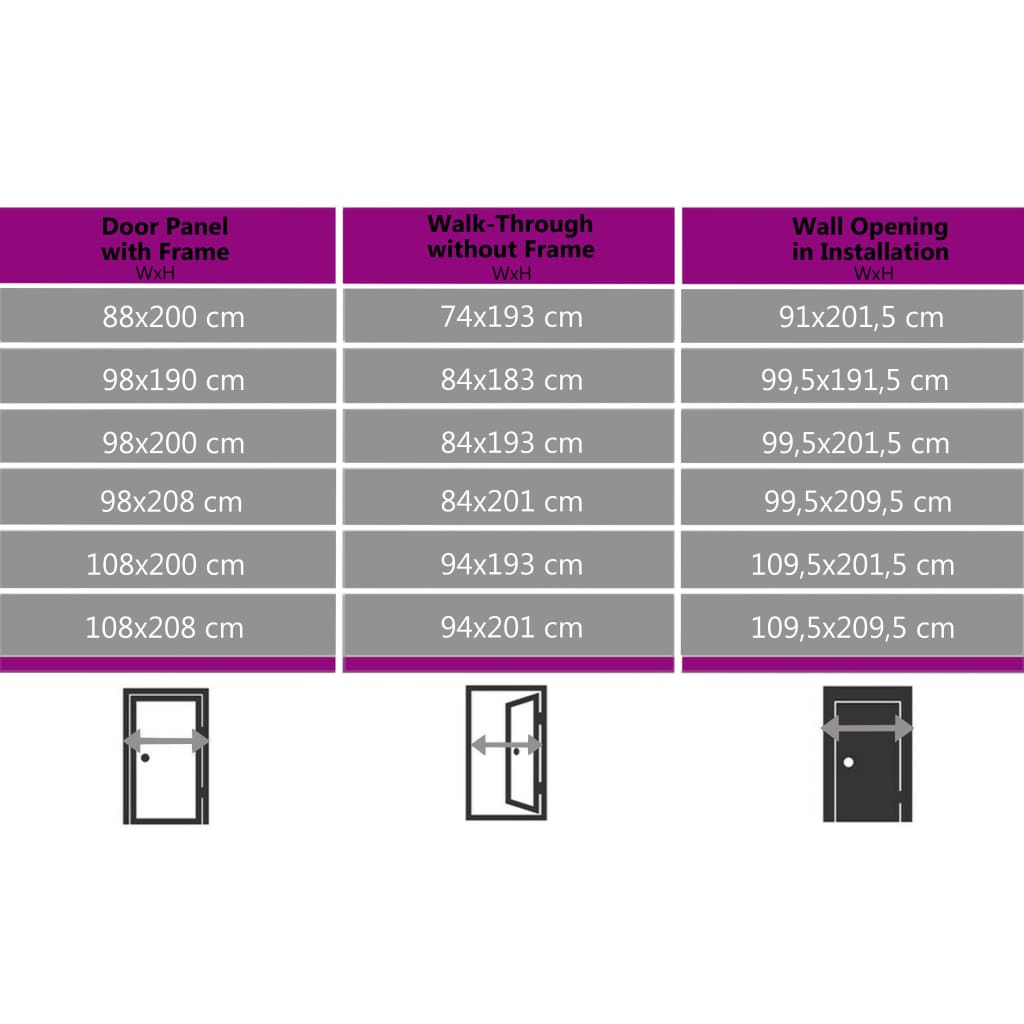 hoveddør 100x200 cm aluminium og PVC hvid