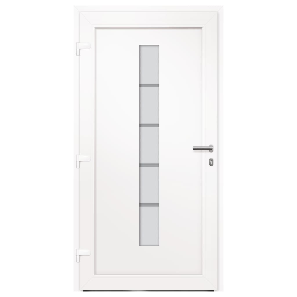 hoveddør 100x210 cm aluminium og PVC hvid