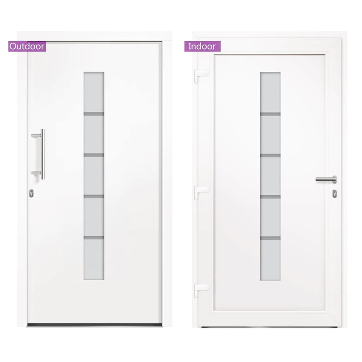 hoveddør 100x210 cm aluminium og PVC hvid