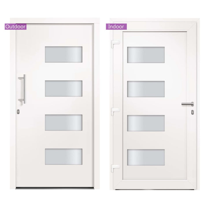 hoveddør 100x200 cm aluminium og PVC hvid