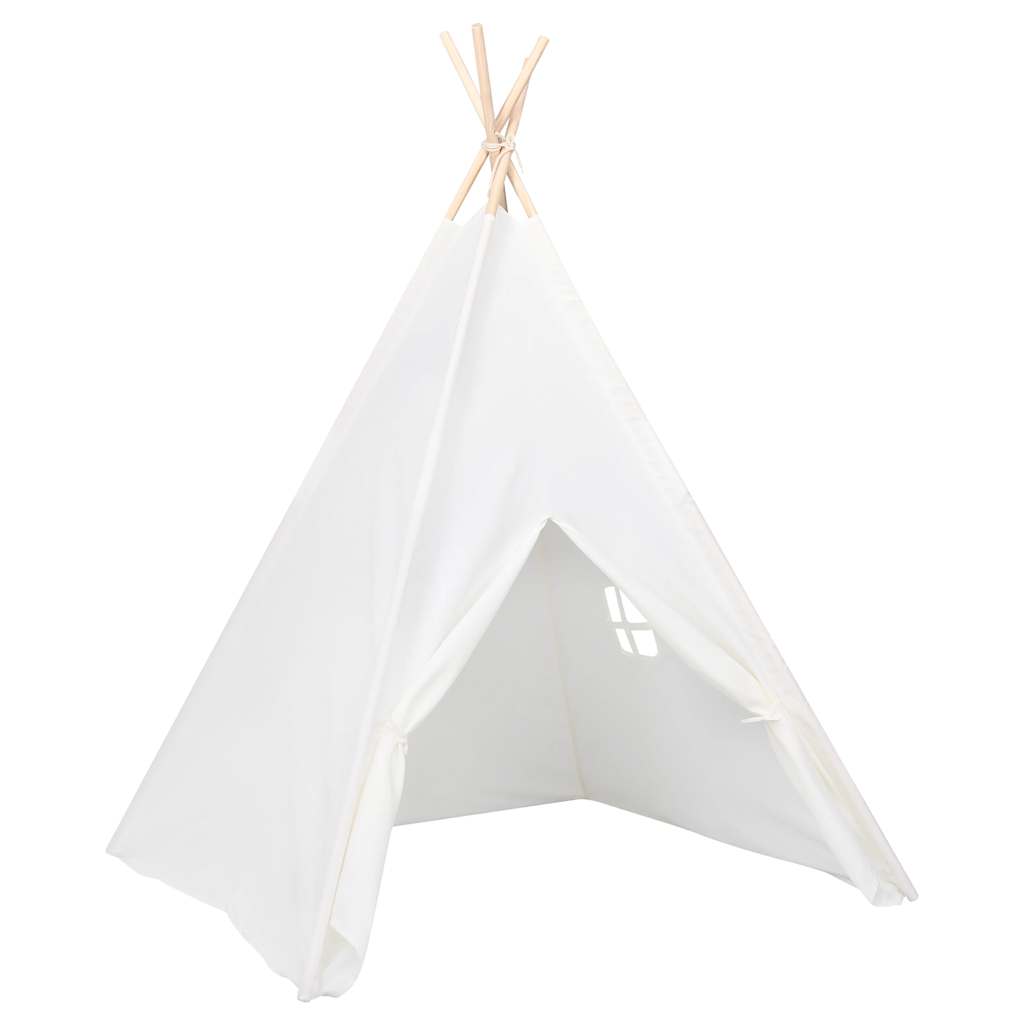 tipi til børn 120x120x150 cm med bærepose polyester hvid