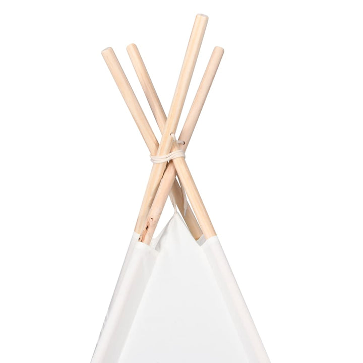 tipi til børn 120x120x150 cm med bærepose polyester hvid