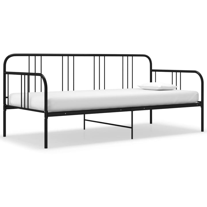 sengestel til udtræksseng 90x200 cm metal sort