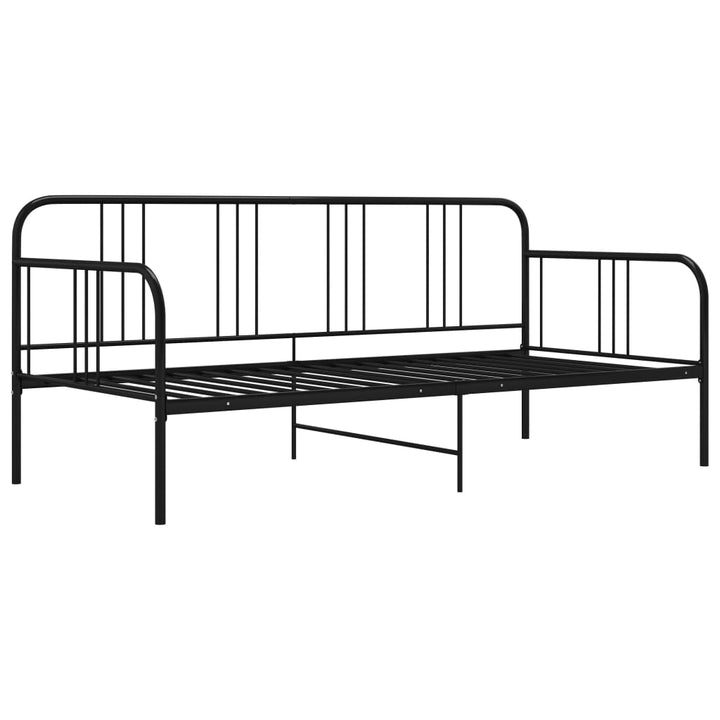 sengestel til udtræksseng 90x200 cm metal sort