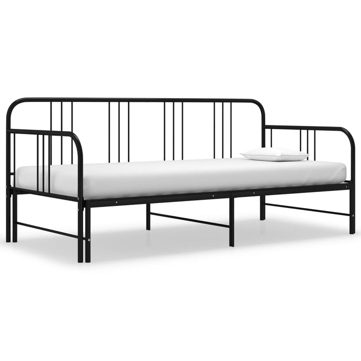sengestel til udtrækssofa 90x200 cm metal sort