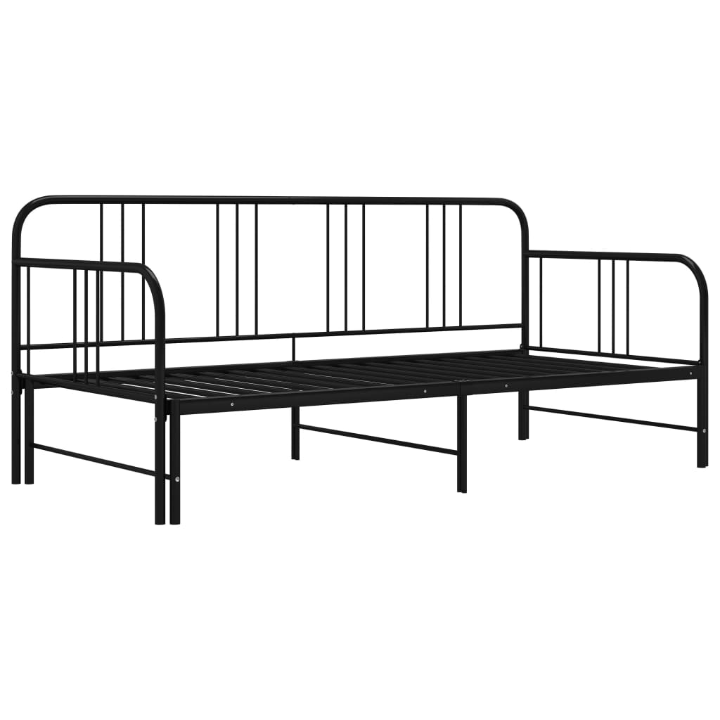 sengestel til udtrækssofa 90x200 cm metal sort